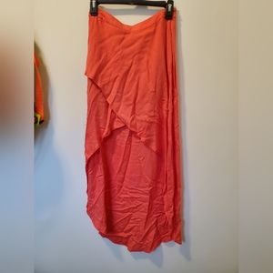 Salmon high low skirt